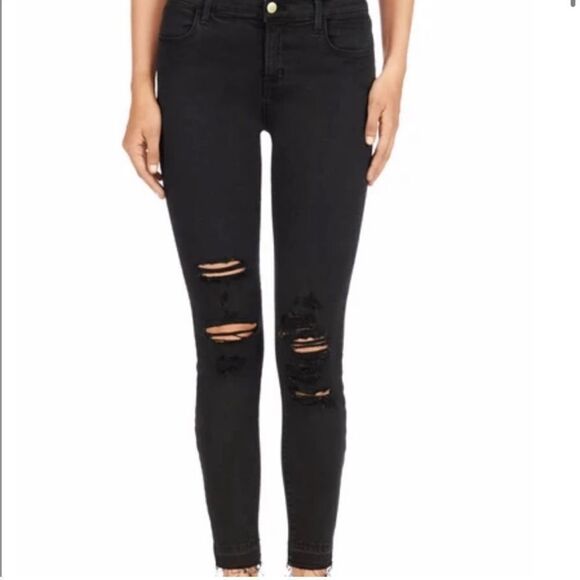 𝅺J Brand Alana High Rise Crop Jeans Demented Black - Picture 1 of 13